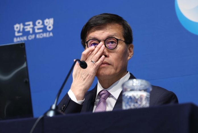 이창용 한국은행 총재가 지난 11일 서울 중구 한국은행에서 열린 금융통화위원회 기준금리 결정에 관한 기자간담회에 참석하고 있다. 사진공동취재단